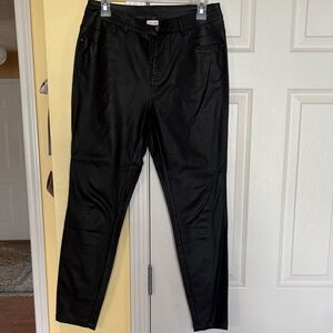 Women's Black Faux Leather Skinny Pants